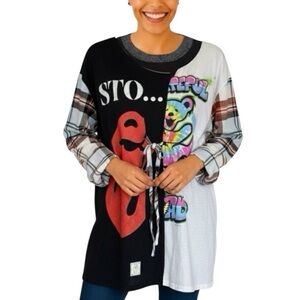 Grateful Dead Rolling Stones OOAK Tees Patchwork Custom Long Sleeve Tunic